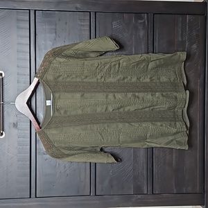Olive Green short Sleeve blouse